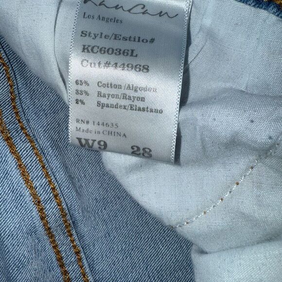 Kancan light wash midrise Denim Distressed Women Shorts size 9/28 #713 - Picture 8 of 8